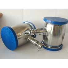 Válvula de retención sanitaria de acero inoxidable Tipo de bola con boquilla ambos extremos y drenaje manual